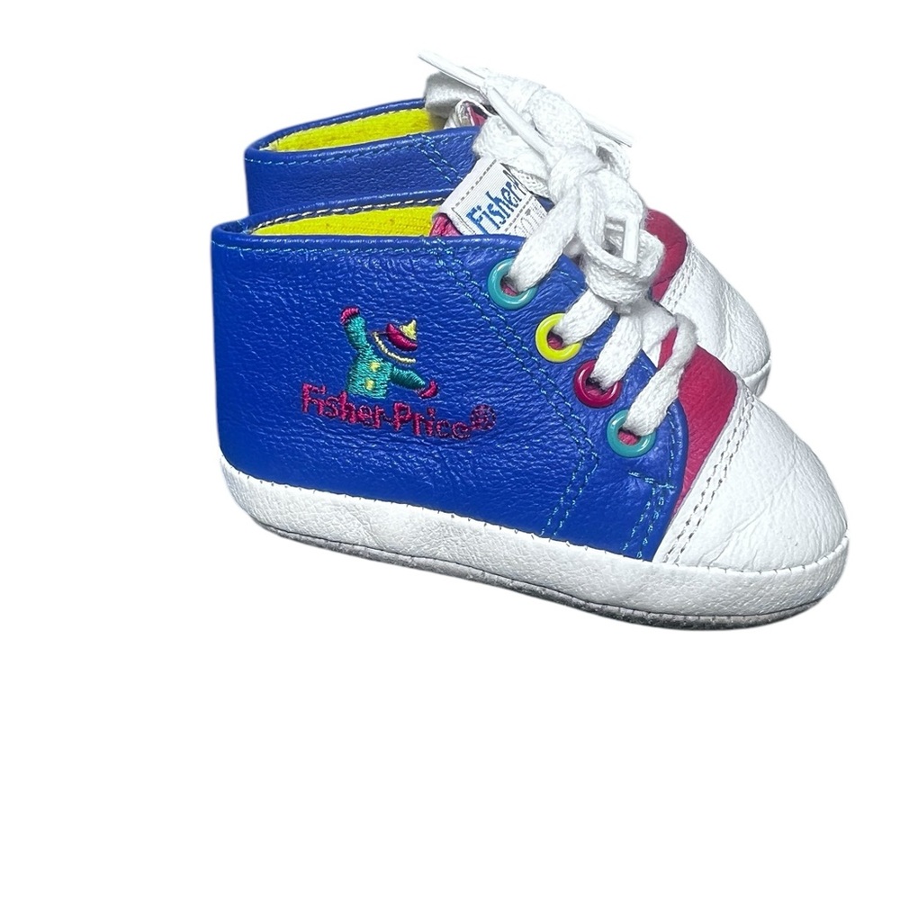 Vintage 90’s Fisher Price Foot Wear Size 3 Soft Sole Baby Shoes Primary colors